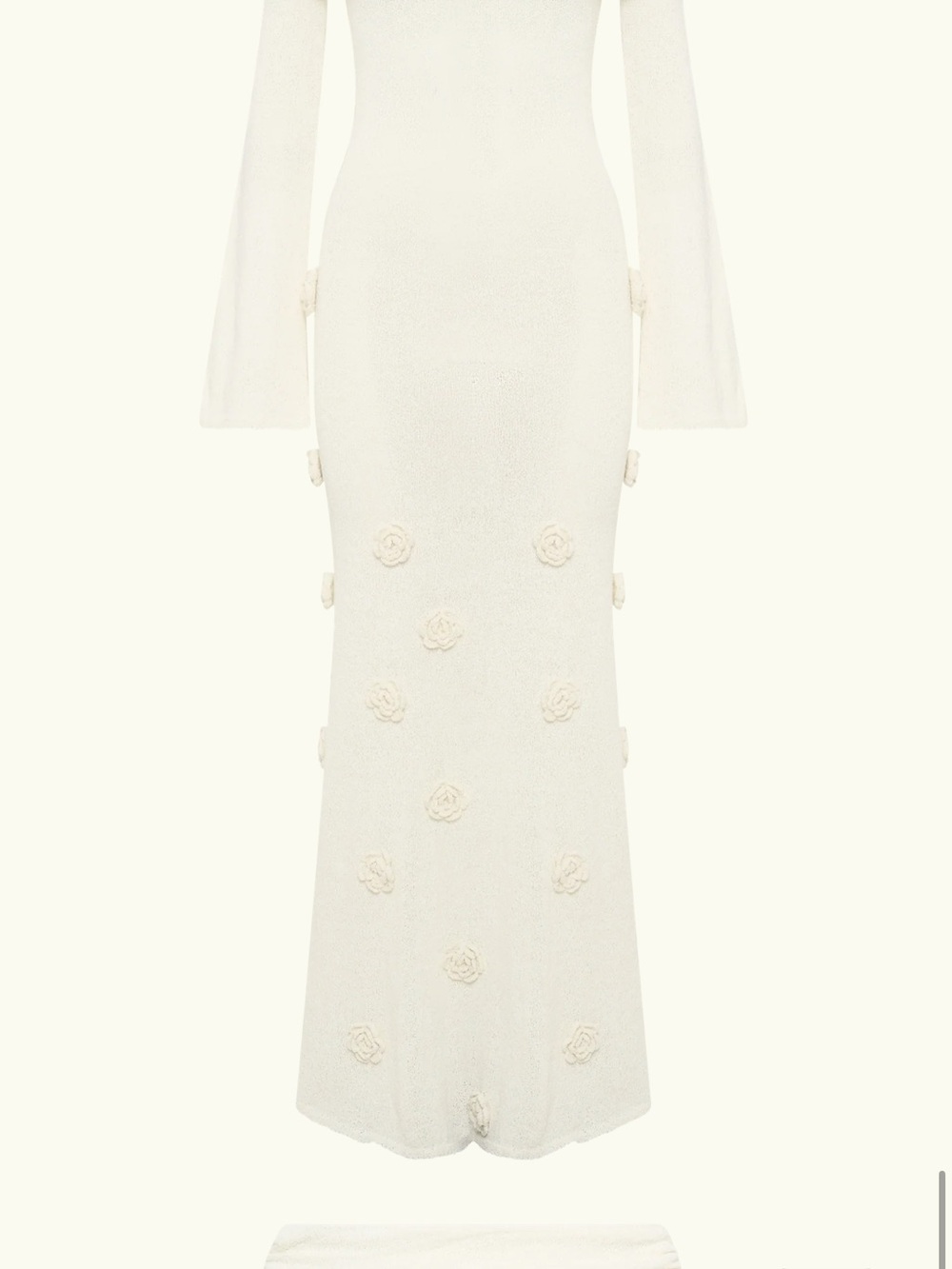 Meshki Ivory Off-Shoulder Floral Appliqué Maxi Dress - Picture 6 of 8